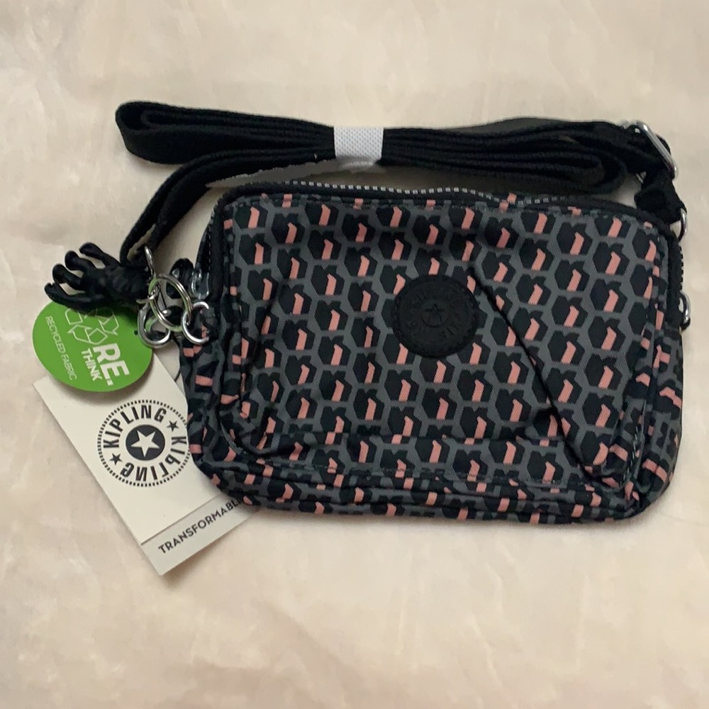 Kipling Abanu Multi 3D K Pink belt bag and crossbody.